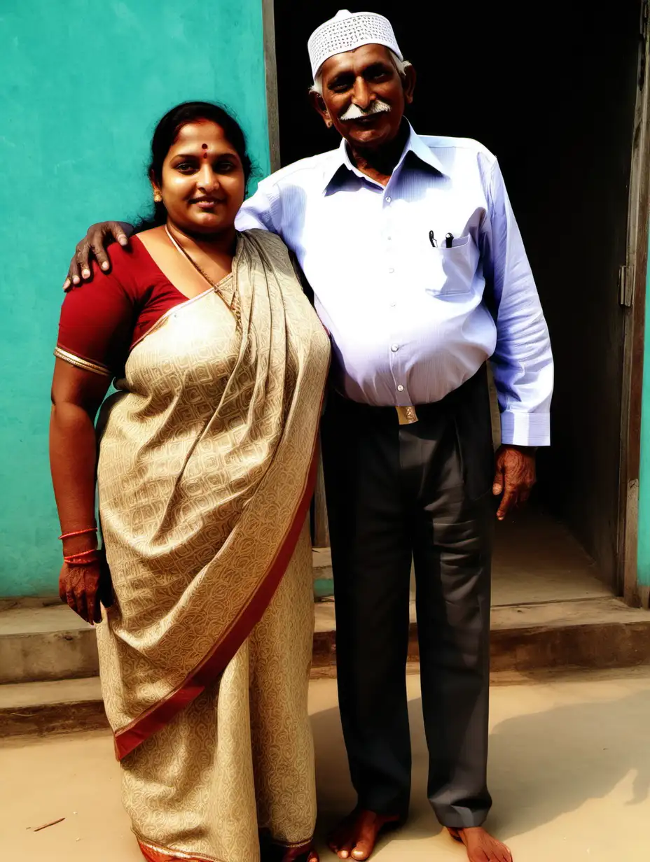 Indian Andhra village full-figured auntie AND 80 YEAR MUSLIM OLD BLACK MAN
