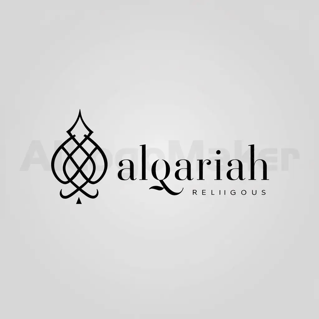 a logo design,with the text "AlQariah", main symbol:caligraphy,Minimalistic,be used in Religious industry,clear background