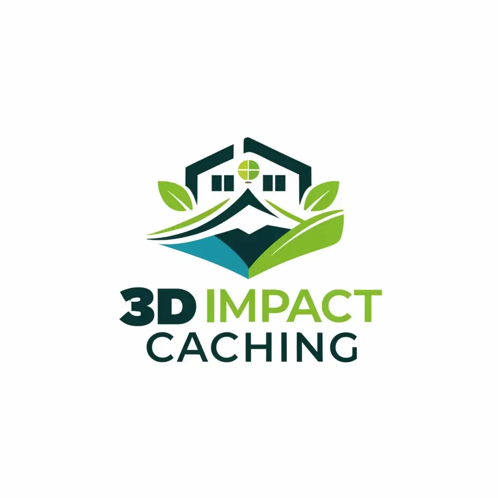 a logo design,with the text "3D IMPACT COACHING", main symbol:sustainable hotel,Moderate,be used in Nonprofit industry,clear background