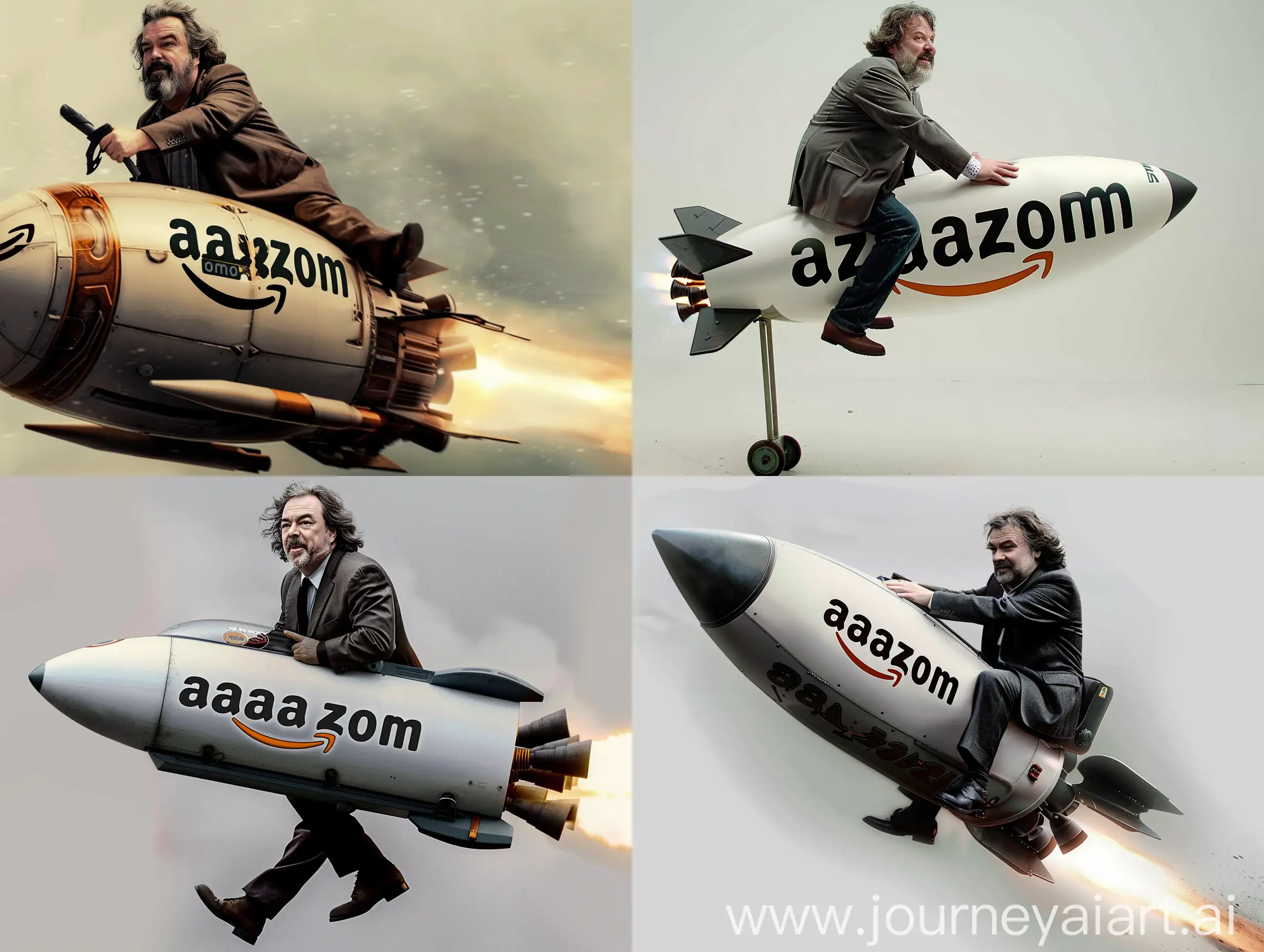 Peter-Jackson-Riding-Rocket-with-Amazoncom-Logo
