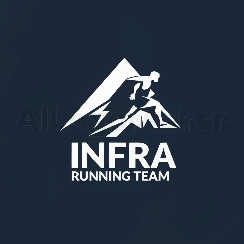 a logo design,with the text "IRT
Infra Running Team", main symbol:Runner on a Mountain,Moderate,be used in Sports Fitness industry,clear background