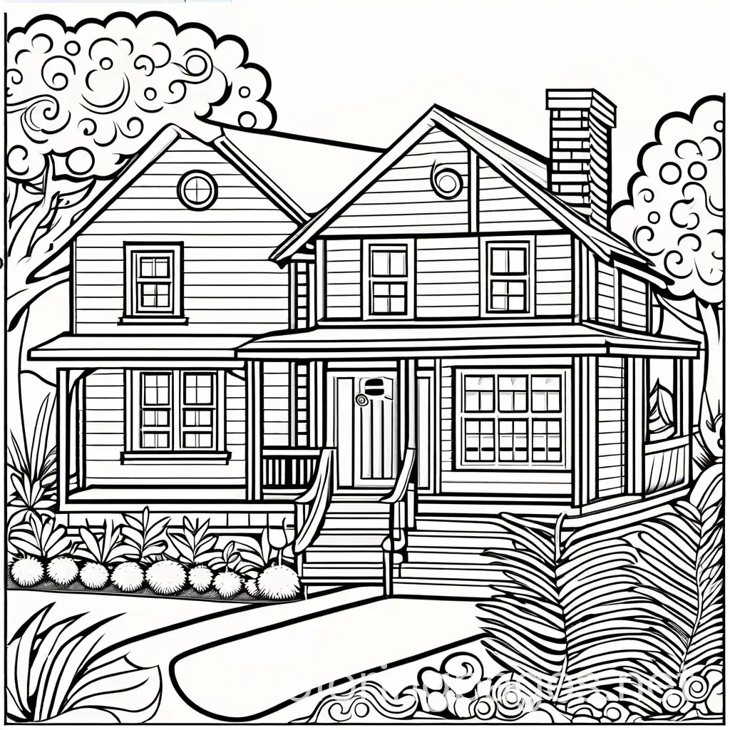Simple-Black-and-White-Yard-Coloring-Page-for-Kids