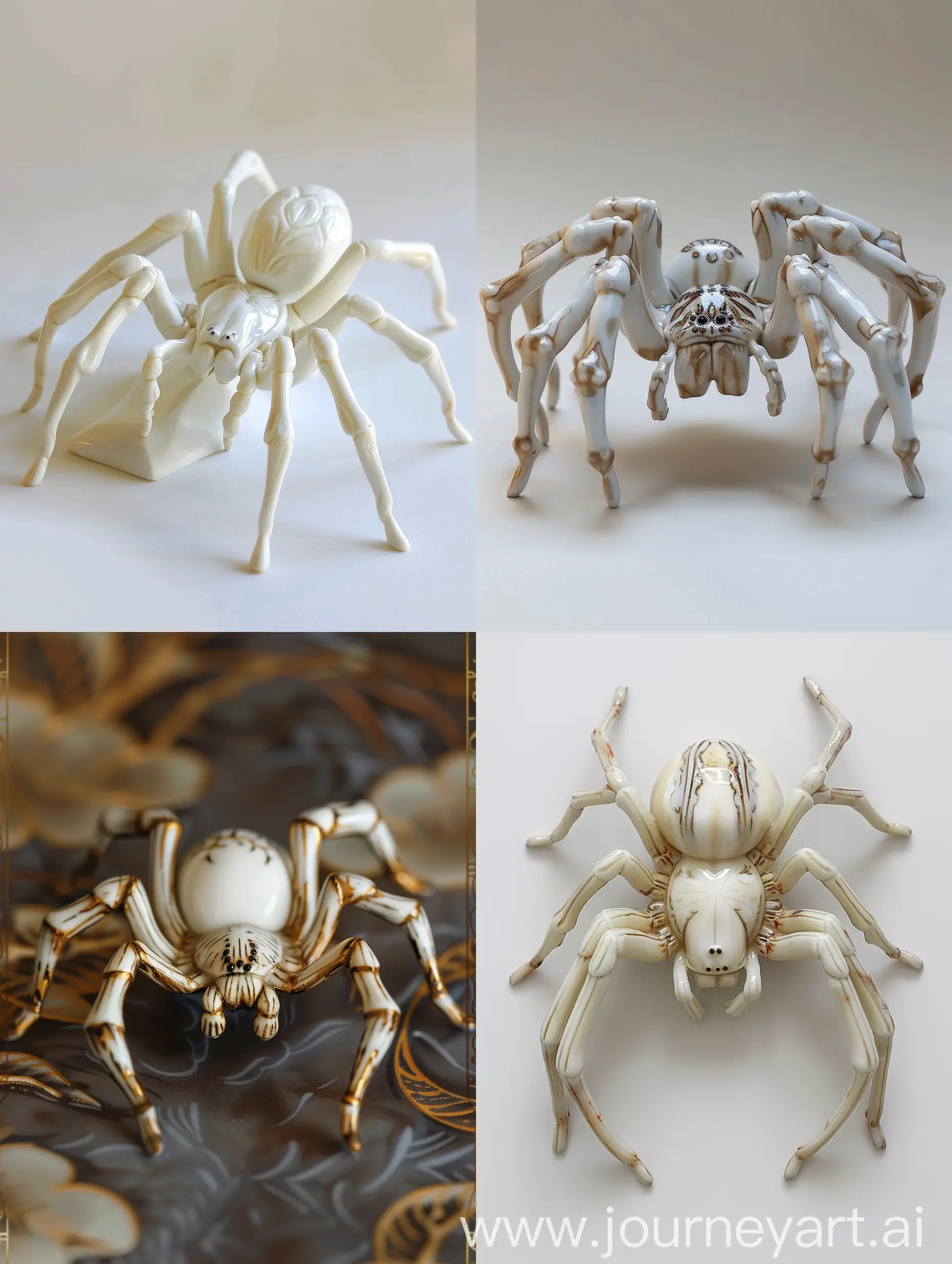 A traditional Japanese porcelain sculpture of a spider. It showcases the precision of porcelain craftsmanship. The intricate details of the spider demonstrate the elegance of Japanese art. This piece reflects the sophistication of Japanese porcelain-making, and stands as a representation of this age-old craft.