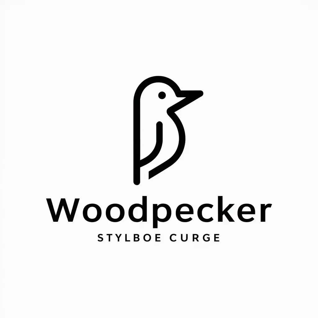 a logo design,with the text "woodpecker", main symbol:woodpecker,Minimalistic,clear background