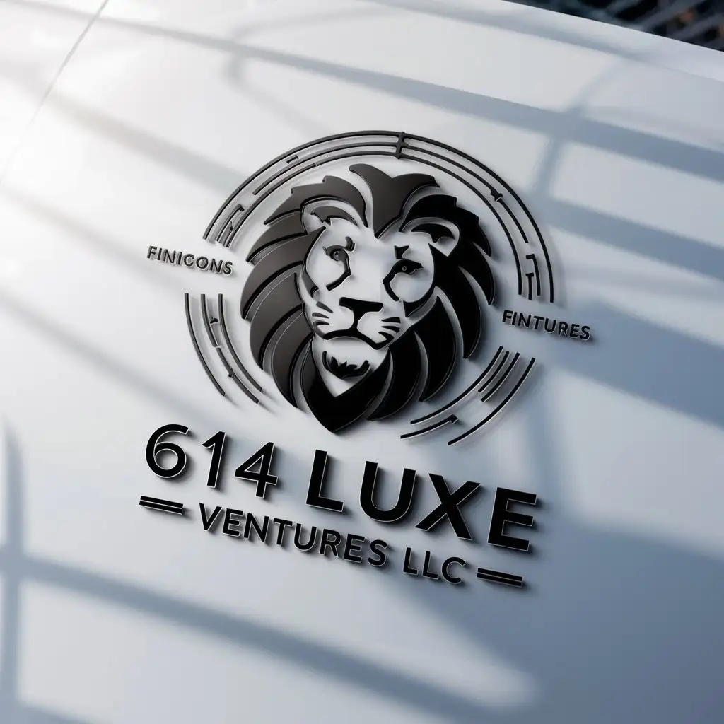 a logo design,with the text "614 LUXE VENTURES LLC", main symbol:LIONHEAD,complex,be used in Finance industry,clear background