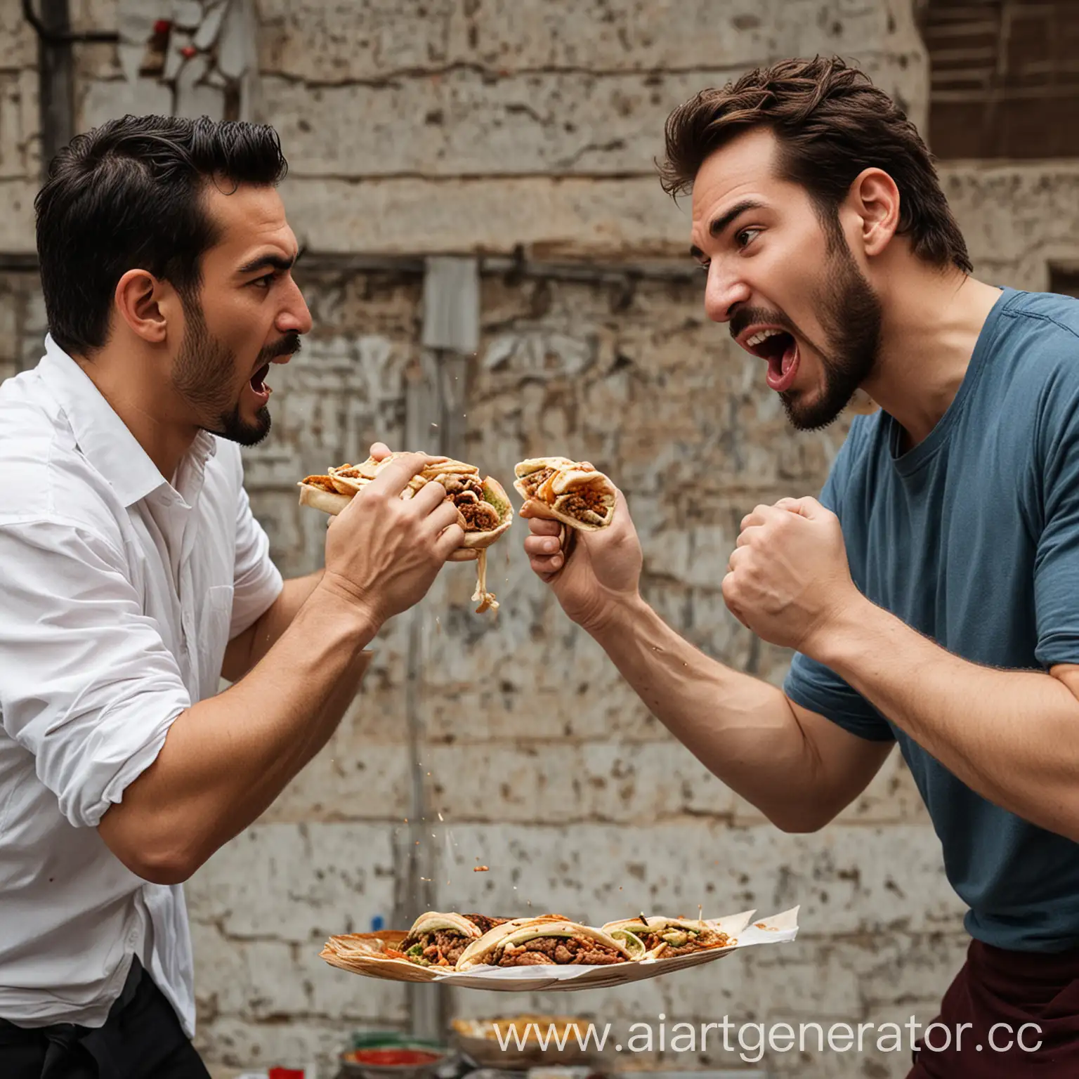 Intense-Conflict-Two-Men-Fighting-Over-Shawarma