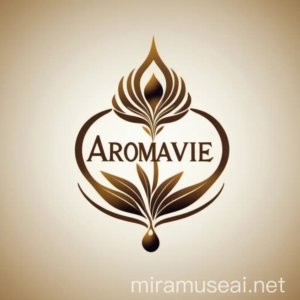 logo brand with the brand name AromaVie and the logo should show the "fragrance brings life)