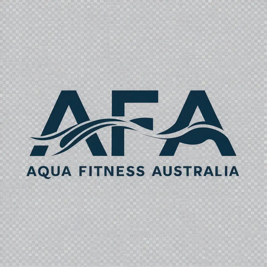 a logo design,with the text "AFA", main symbol:swimming and water related, place Aqua Fitness Australia underneath, typographic logo only,Moderate,be used in Sports Fitness industry,clear background