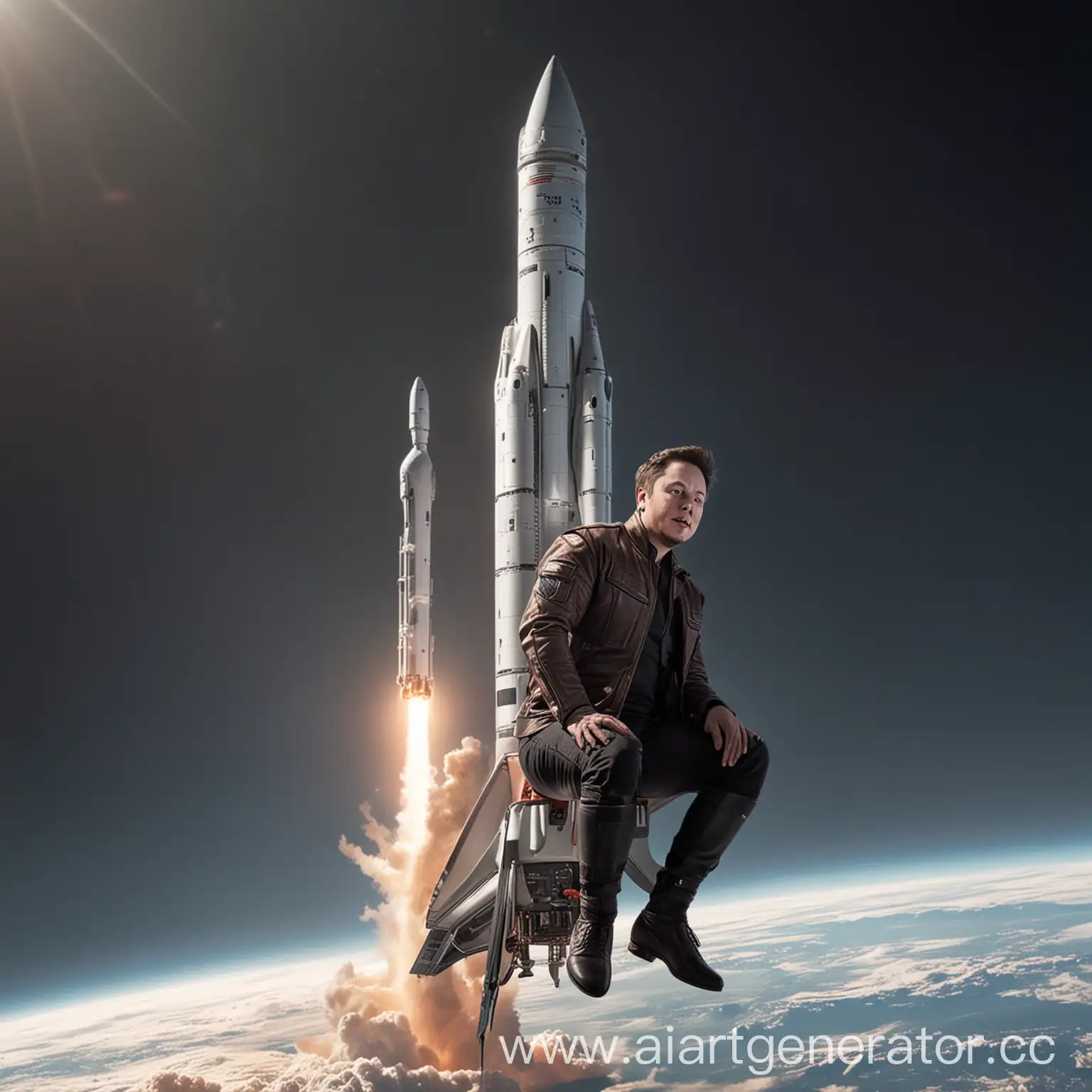 Elon-Musk-Flying-on-Rocket-with-Earth-Observation
