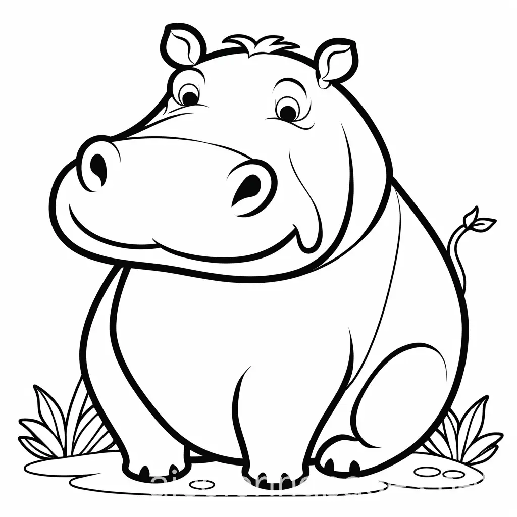Simple-and-Easy-Hippopotamus-Coloring-Page-for-Kids