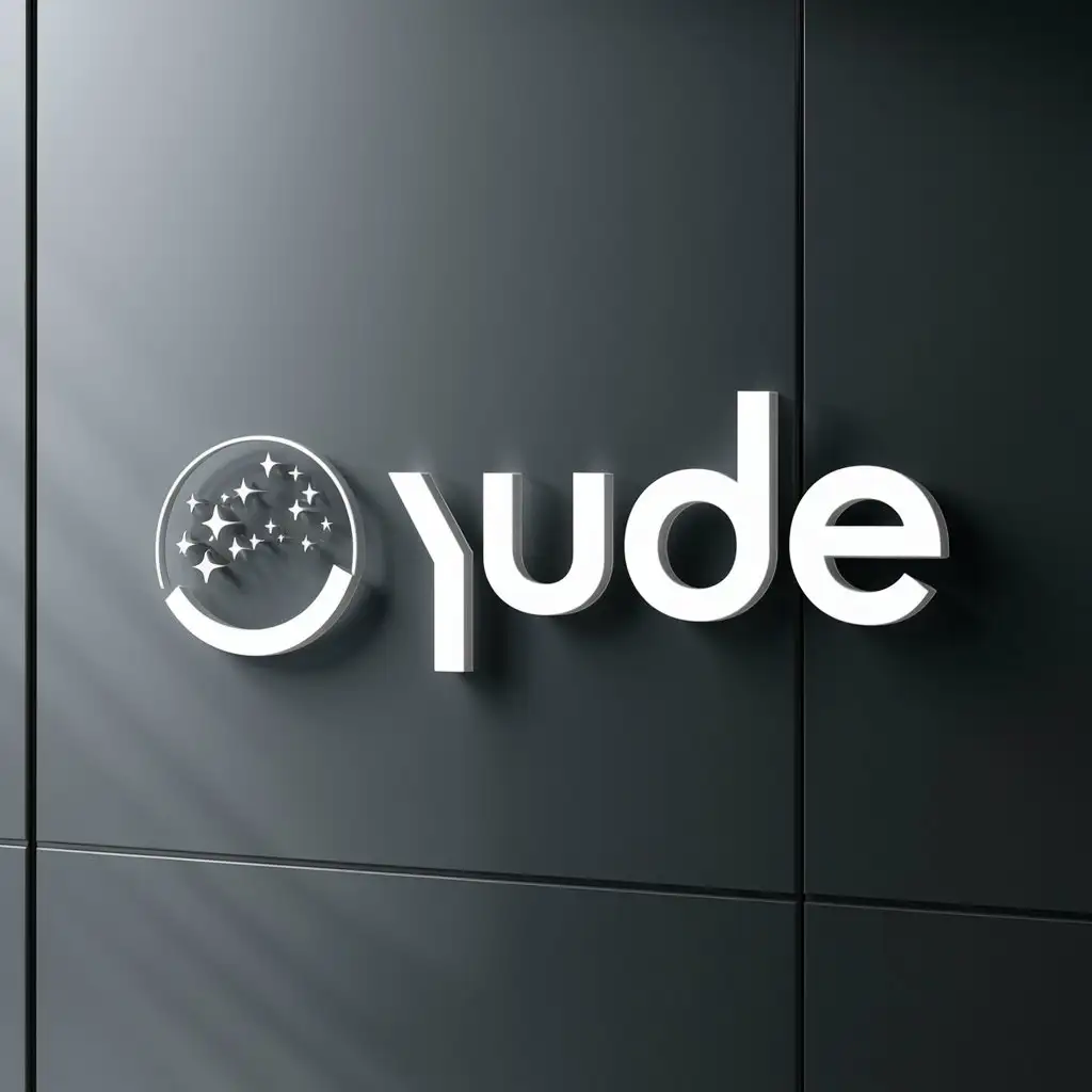 a logo design,with the text "YUDE", main symbol:Starry sky,Minimalistic,be used in Education industry,clear background