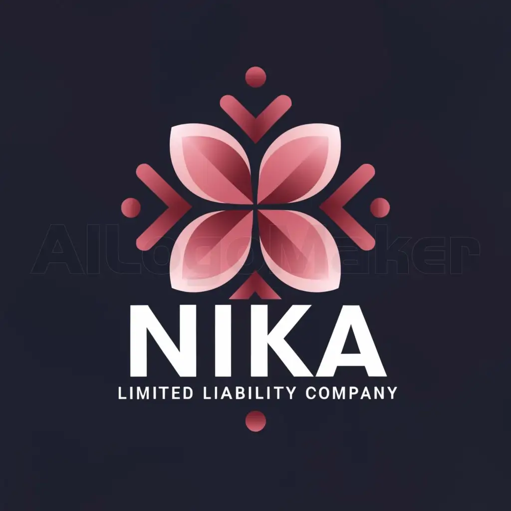 a logo design,with the text "Limited Liability Company NIKA", main symbol:Cherry Blossom,Moderate,be used in audit industry,clear background