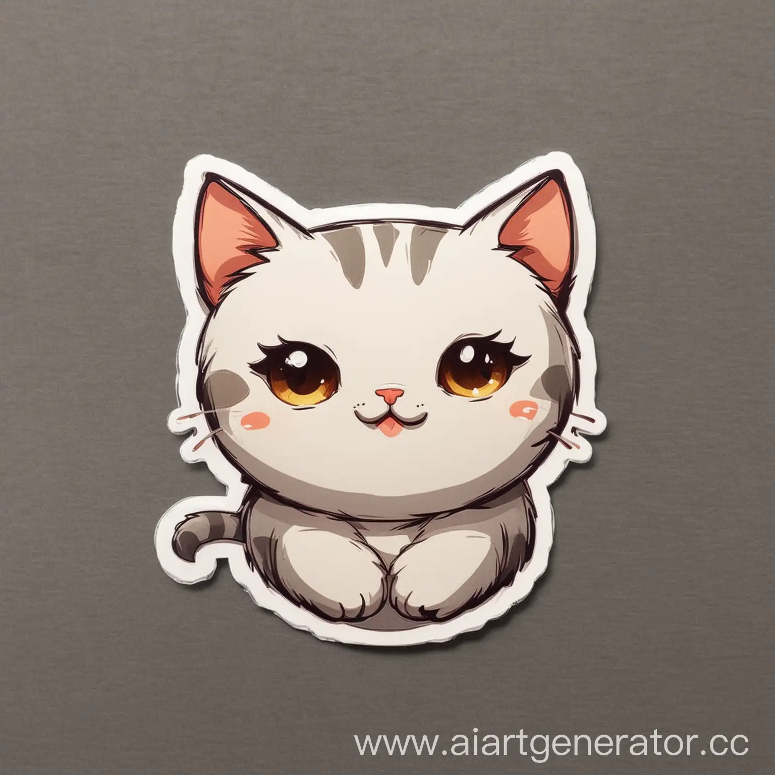 Cute-Cartoon-Cat-Sticker-Design