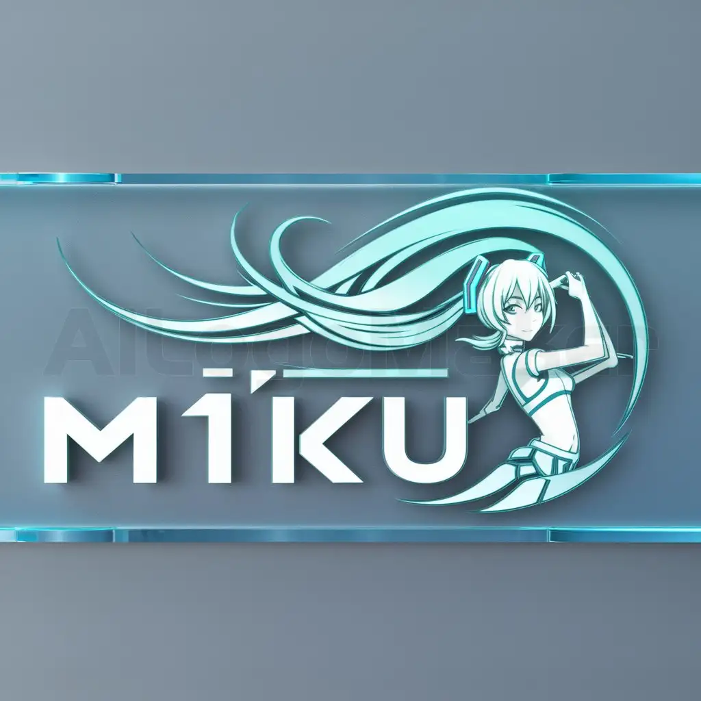 a logo design,with the text "M1KU", main symbol:Logo for online anime streaming service named www.miku1.com (M1KU),Moderate,clear background
