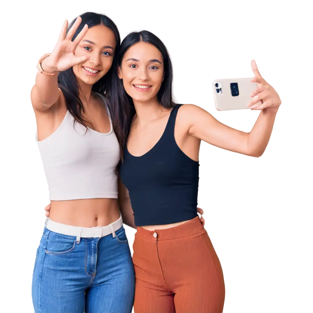 two girls taking selfie
