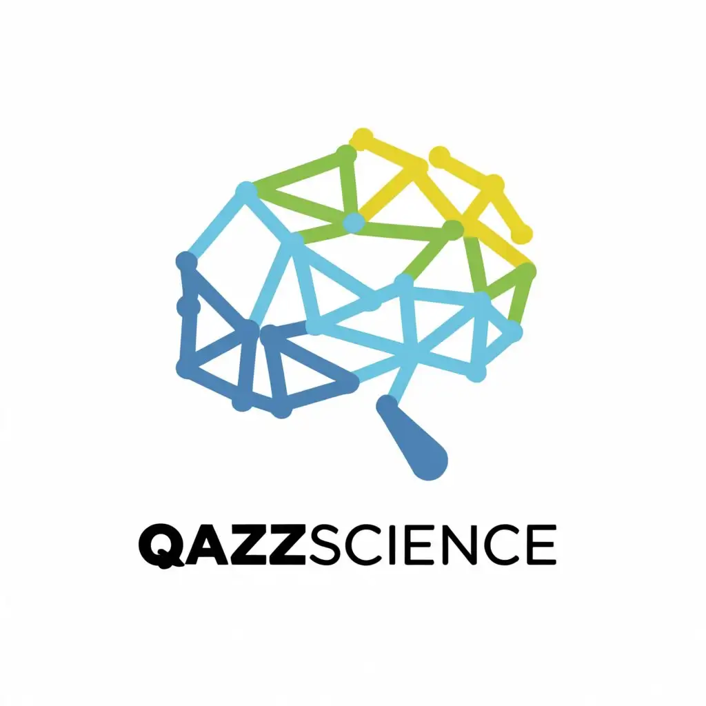 a logo design,with the text "qazscience", main symbol:brain,complex,clear background