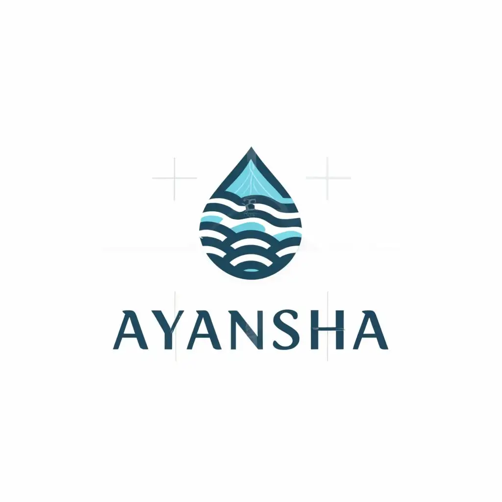 a logo design,with the text "Ayansha", main symbol:Water,Moderate,be used in Travel industry,clear background