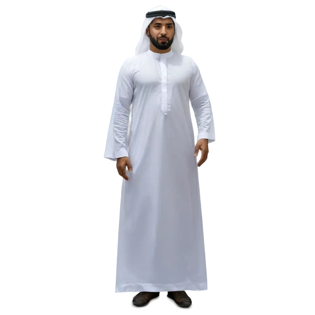 Authentic-Arab-Saudi-Man-in-Traditional-White-Attire-Exquisite-PNG-Image-Capturing-Cultural-Heritage