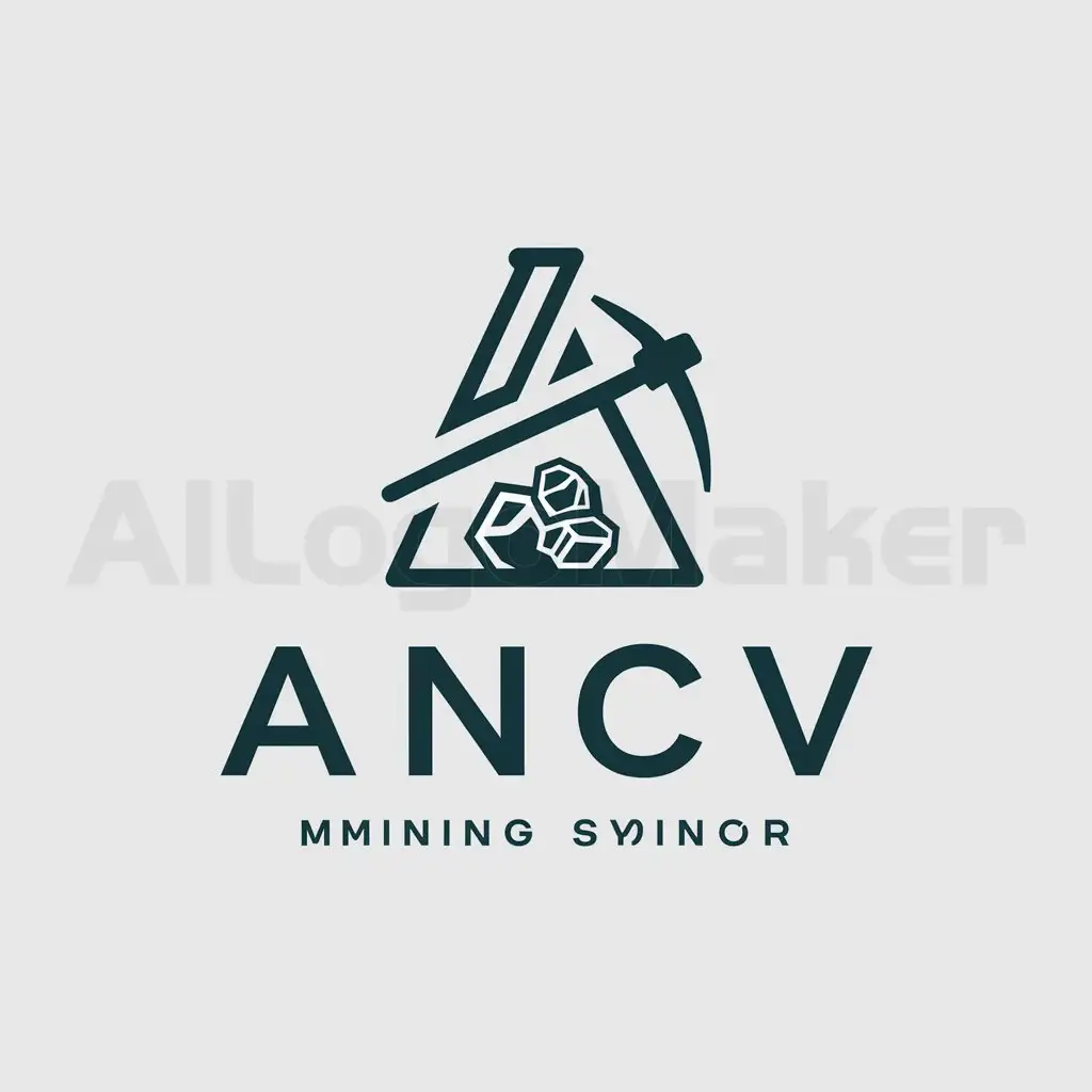 a logo design,with the text "ANCV", main symbol:mineria,Moderate,be used in mineria industry,clear background