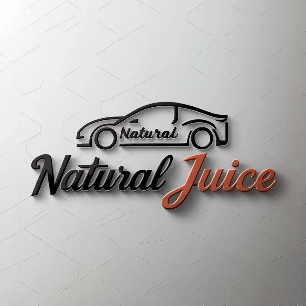 a logo design,with the text "NATURAL JUICE", main symbol:TRANSPORT,Moderate,be used in Automotive industry,clear background