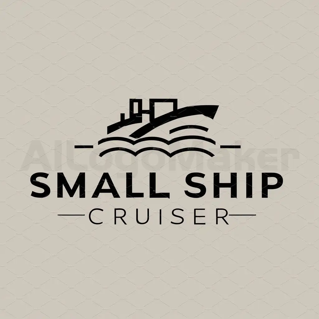 a logo design,with the text "Small Ship Cruiser", main symbol:Cruise ship water,Moderate,be used in Travel industry,clear background