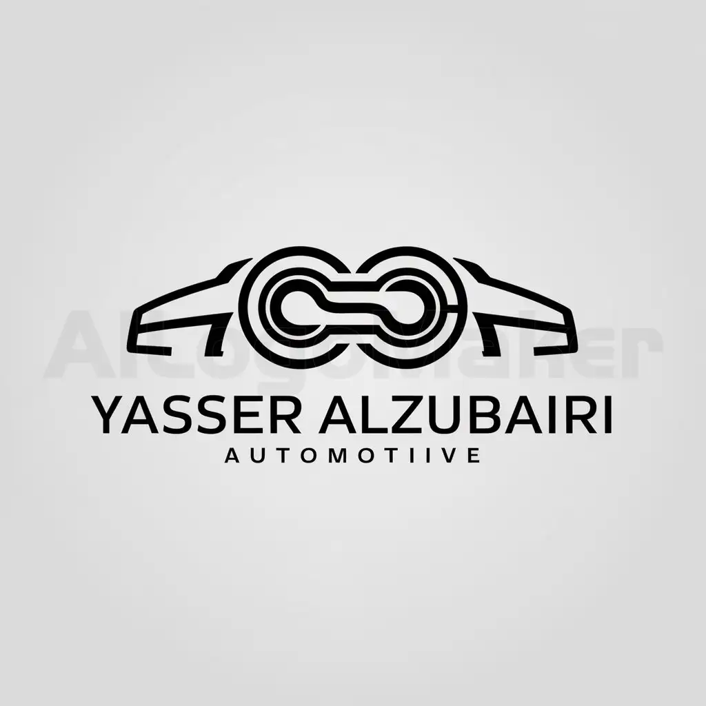 a logo design,with the text "YASSER ALZUBAIRI", main symbol:mechanic cars,Minimalistic,be used in Automotive industry,clear background