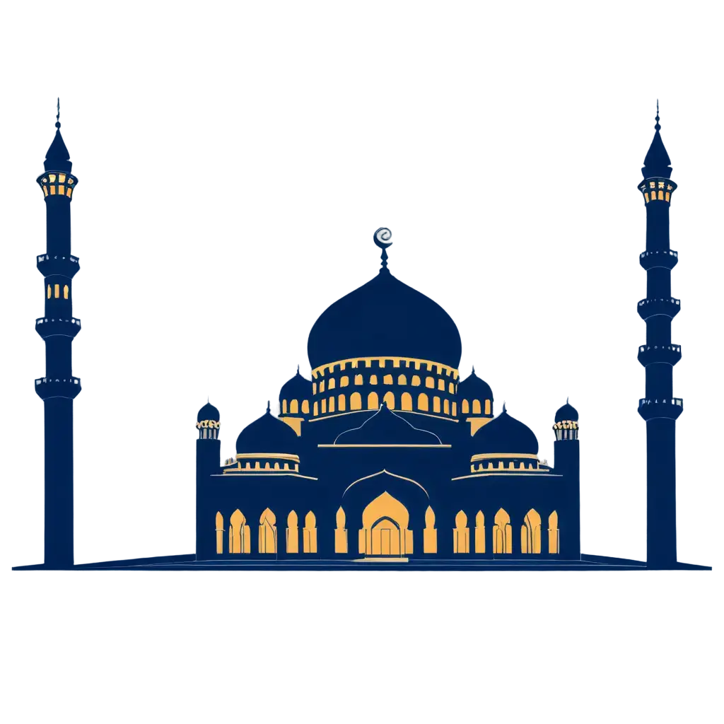 Magnificent Mosque in Dark Blue