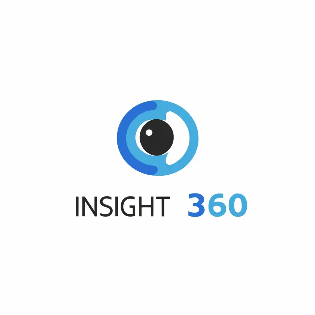 a logo design,with the text "Insight 360", main symbol:eye / I,Moderate,be used in News industry,clear background