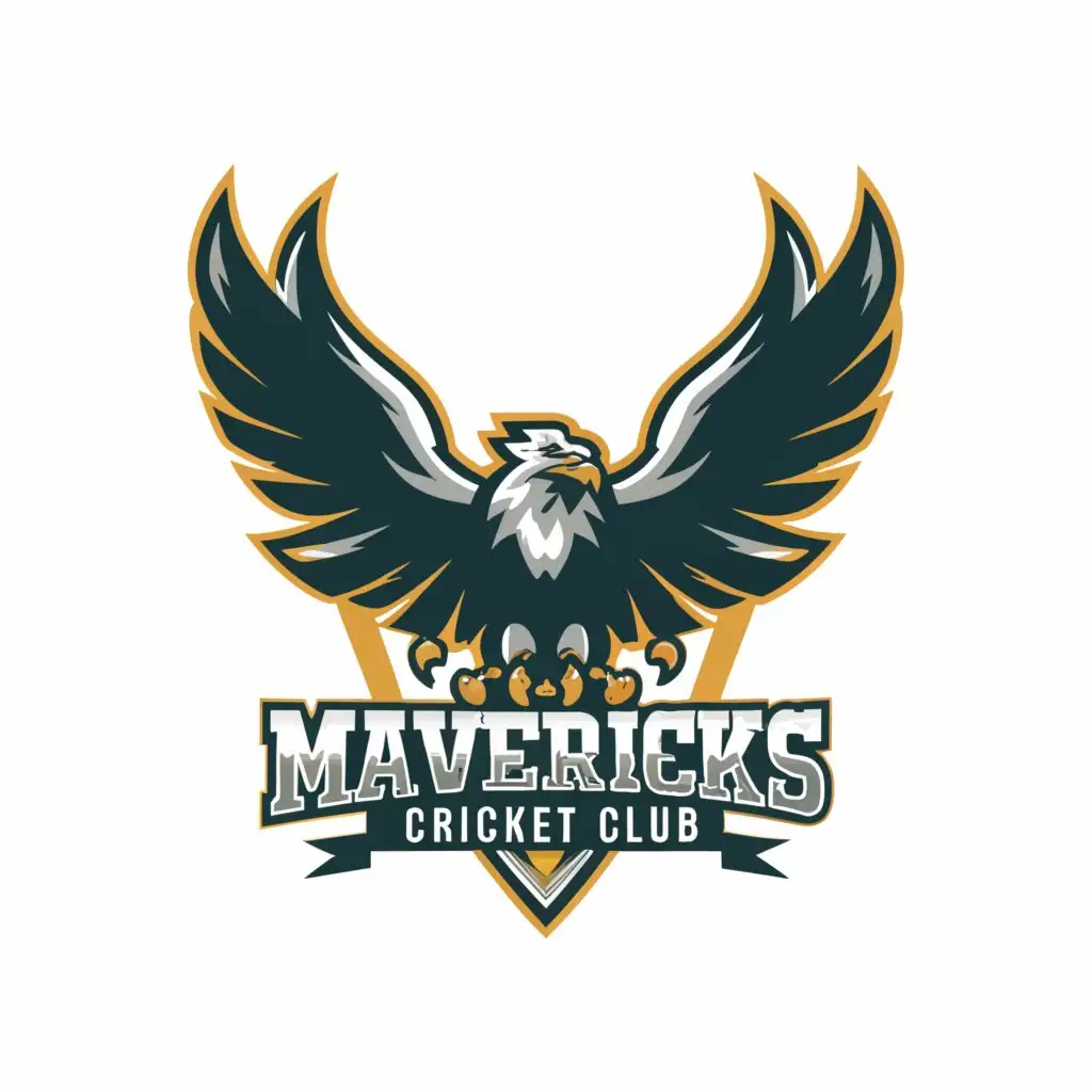 a logo design,with the text "Mavericks cricket club", main symbol:eagle,complex,clear background