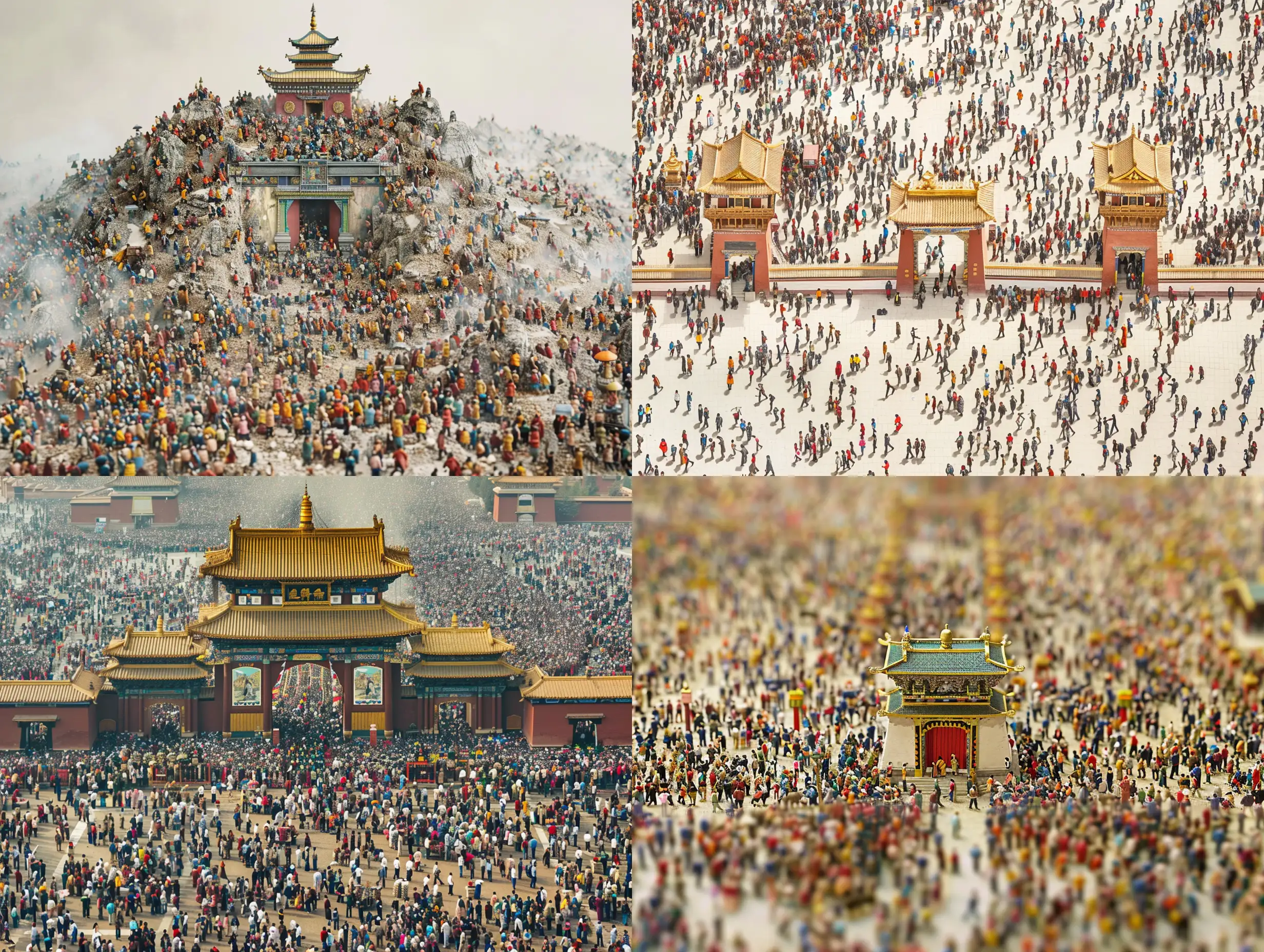 Tibetan-Buddhist-Temple-Gate-Amidst-Crowded-Mountain-Landscape