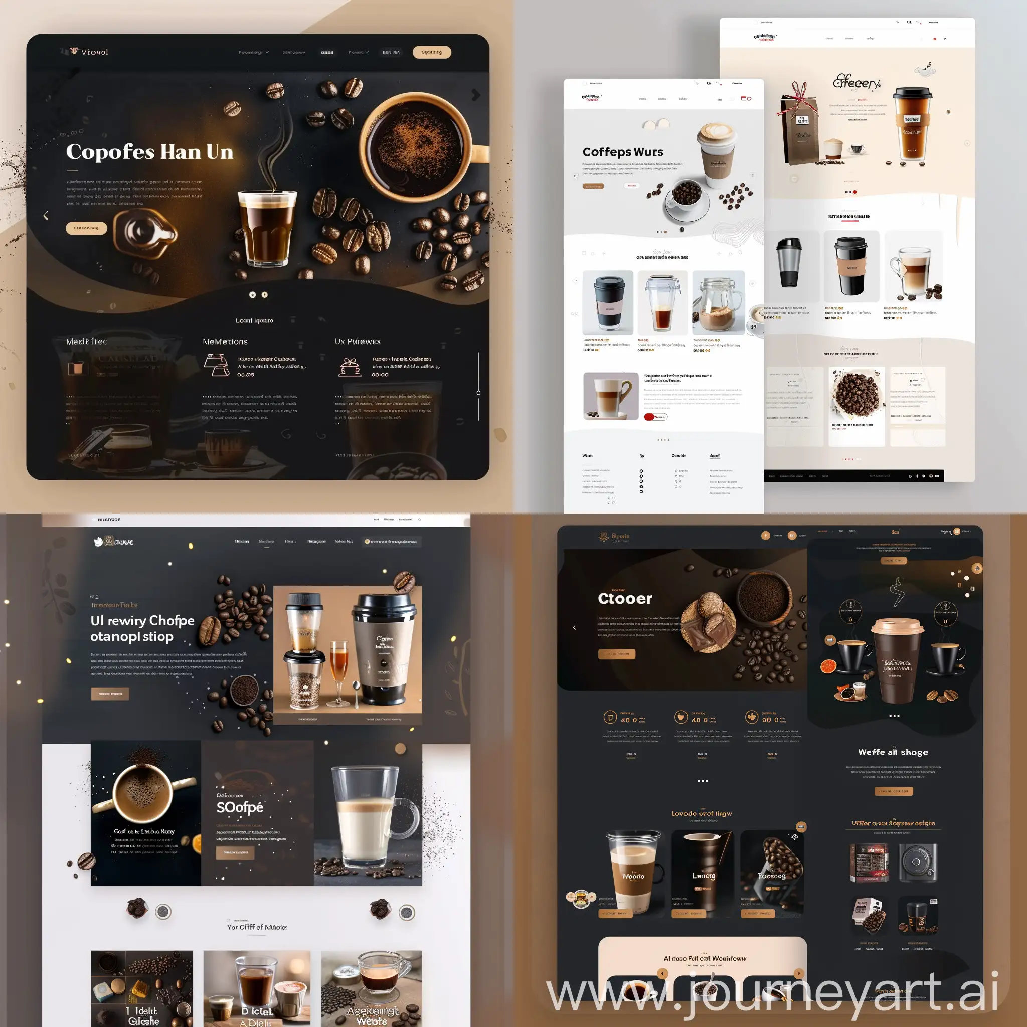 ui design of a coffee online shop website's home page
