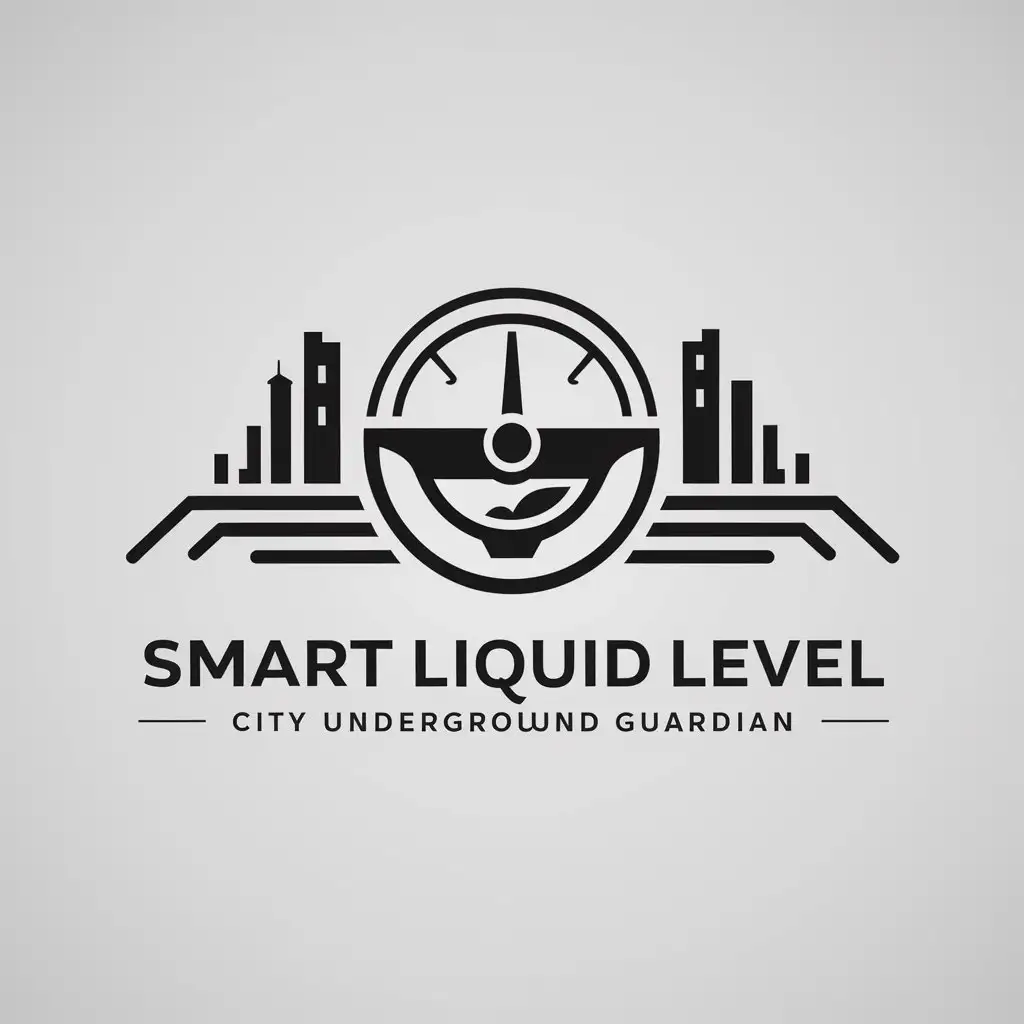 a logo design,with the text "smart liquid level city underground guardian", main symbol:liquid level gauge, manhole, city,Moderate,be used in Technology industry,clear background