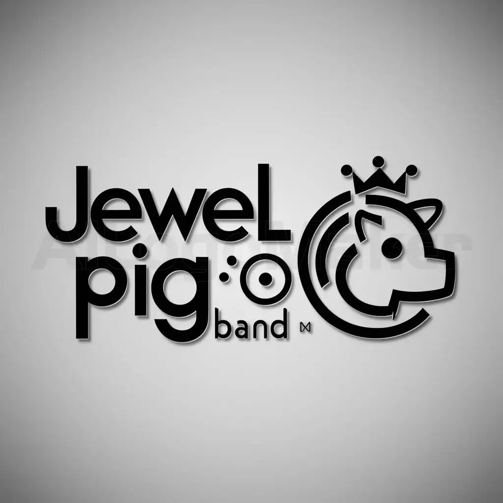 LOGO-Design-for-Jewel-Pig-Band-Playful-Pig-Symbol-for-Entertainment-Industry