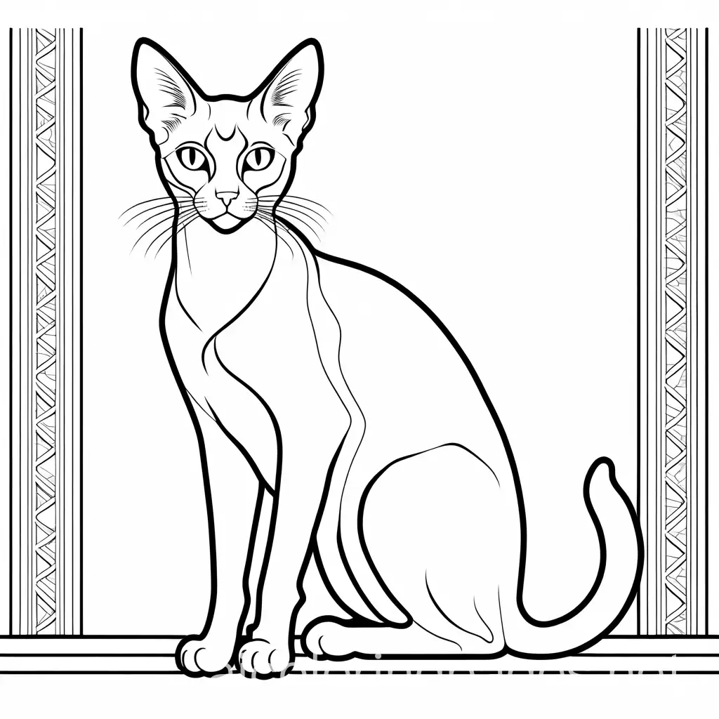 Abyssinian-Cat-Coloring-Page-in-Black-and-White-Line-Art-with-Ample-White-Space