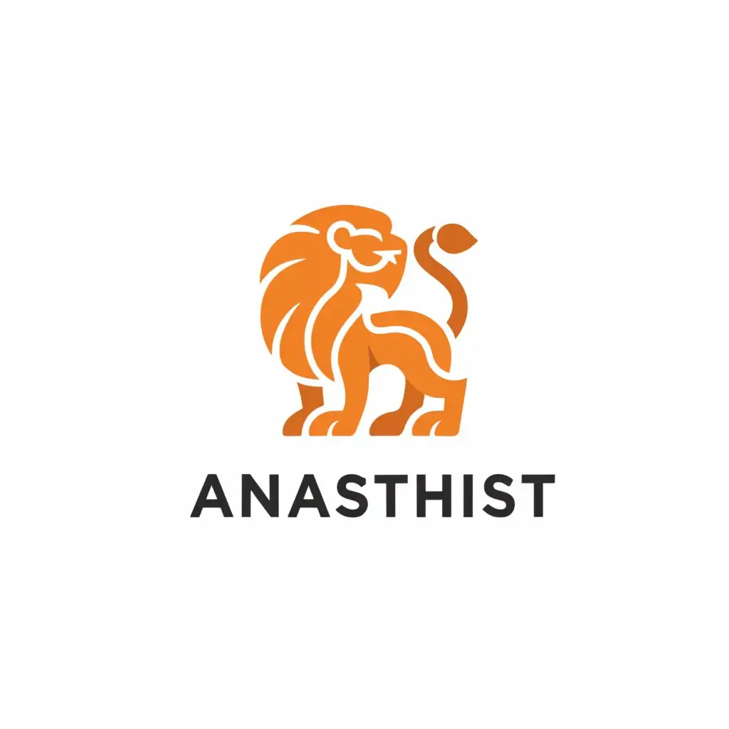 a logo design,with the text "anasthist", main symbol:Lion,Minimalistic,be used in Others industry,clear background
