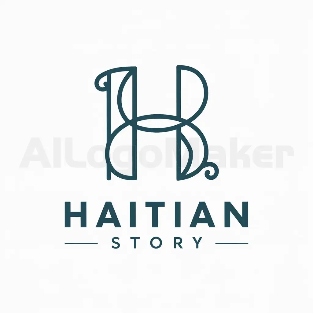 a logo design,with the text "Haitian Story", main symbol:H,Moderate,be used in Education industry,clear background