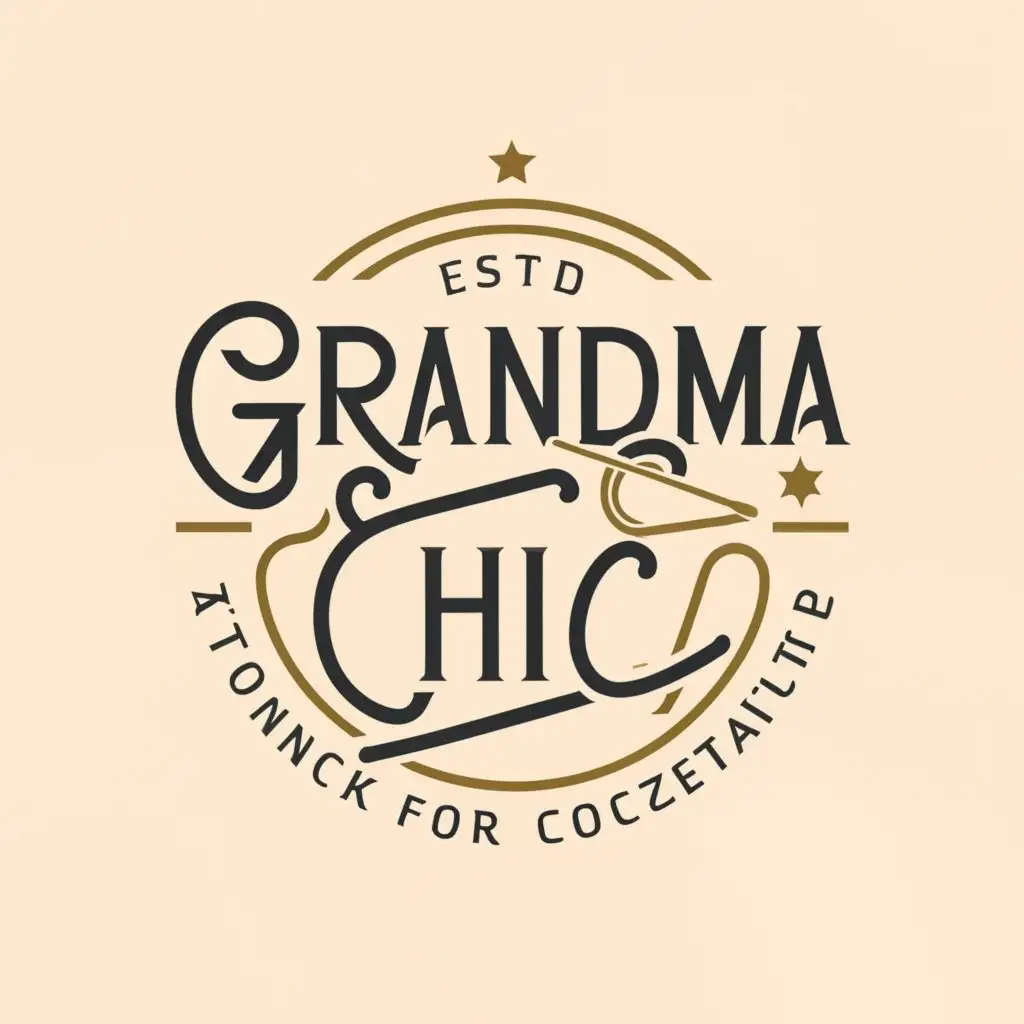 a logo design,with the text "Grandma Chic", main symbol:crochet,Moderate,be used in Others industry,clear background