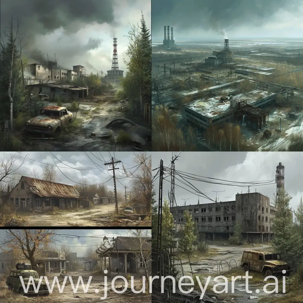 Concept art random location for RPG game basic on the universe S.T.A.L.K.E.R. Shadow of Chernobyl