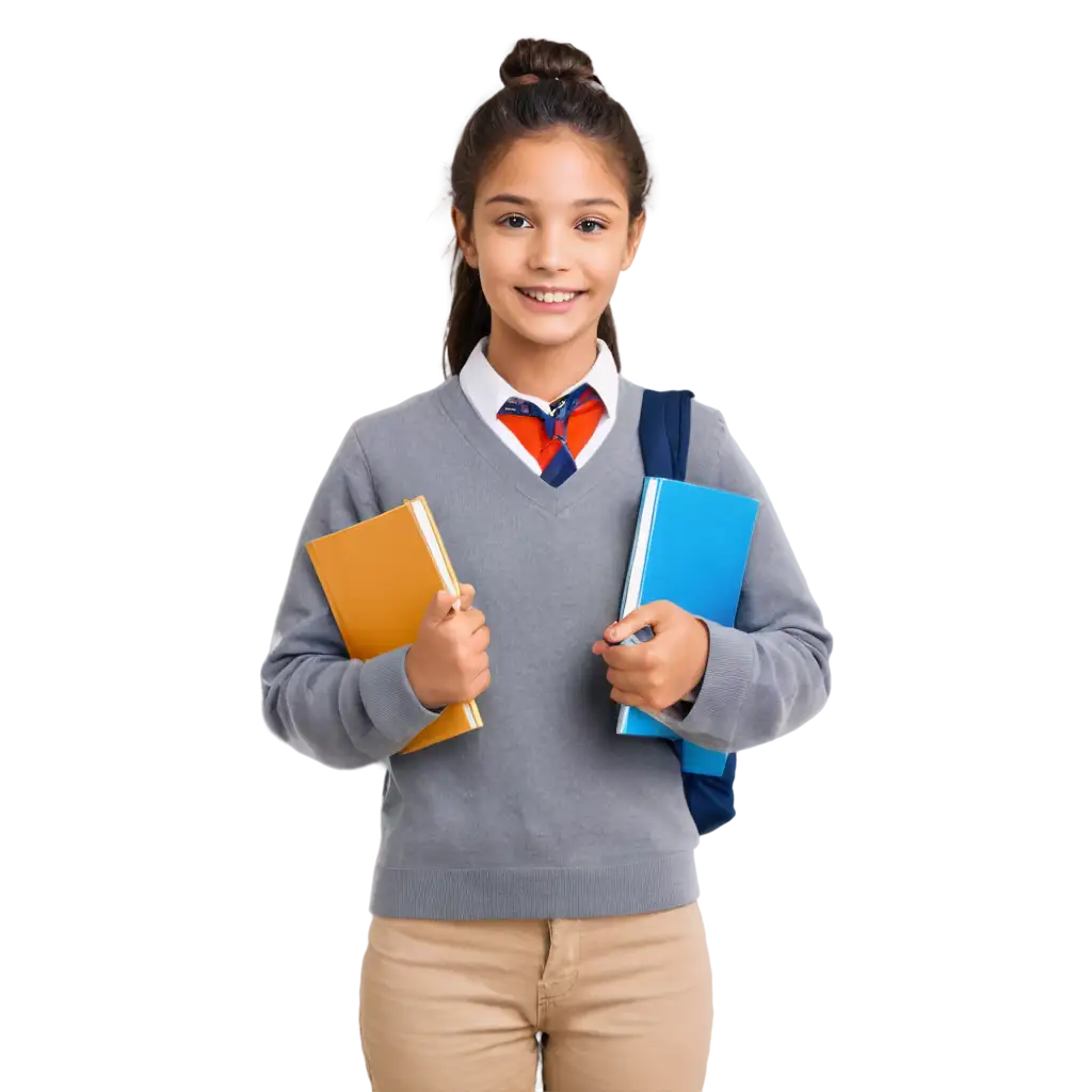 Confident-Young-Girl-in-School-Uniform-Holding-Book-and-Trophy-PNG-Image-Featuring-Collage-of-Successful-Women