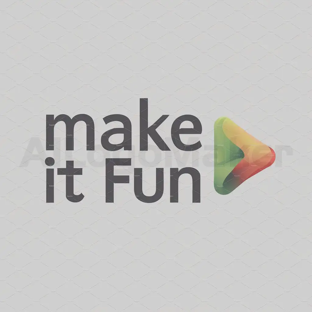 a logo design,with the text "make it fun", main symbol:play button,Moderate,be used in Entertainment industry,clear background