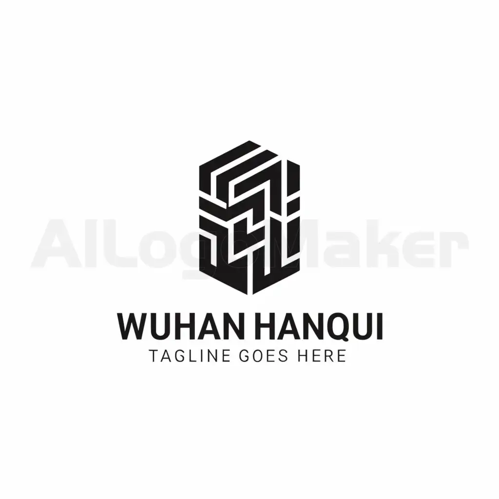 a logo design,with the text 'Wuhan Hanqi', main symbol:Architecture/Mechanical and Electrical,Minimalistic,be used in Construction industry,clear background