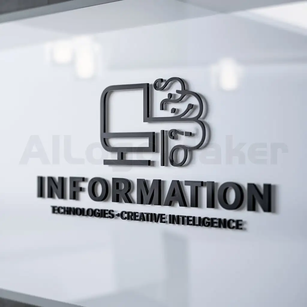 a logo design,with the text 'Information Technologies, Creative Intelligence', main symbol:The logo will be used for a company. Name of the company is Information Technologies and Creative Intelligence., Moderate,be used in Information Technologies industry,clear background.
