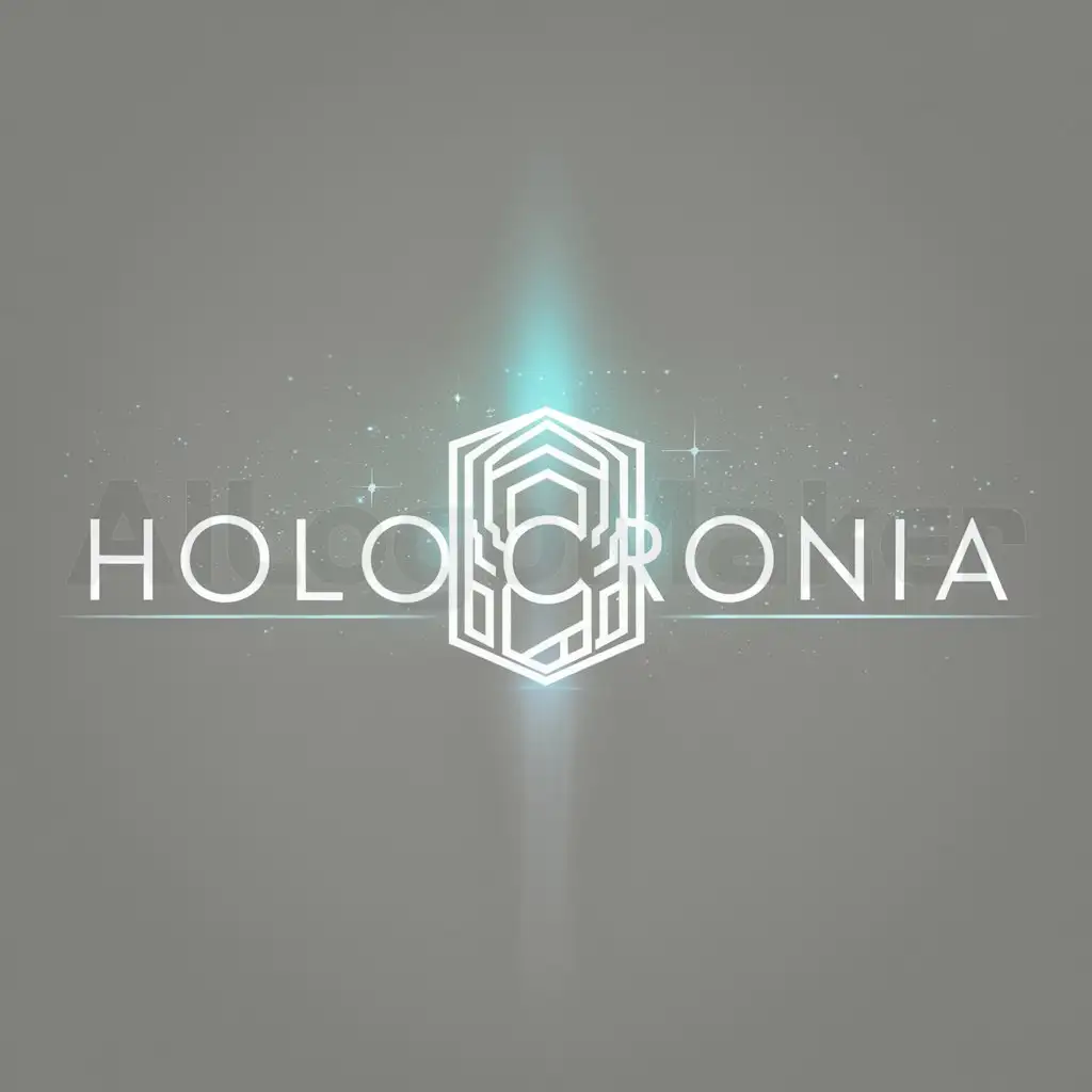 a logo design,with the text "HoloCronia", main symbol:Holocron, Galaxy, Star Wars,Minimalistic,clear background