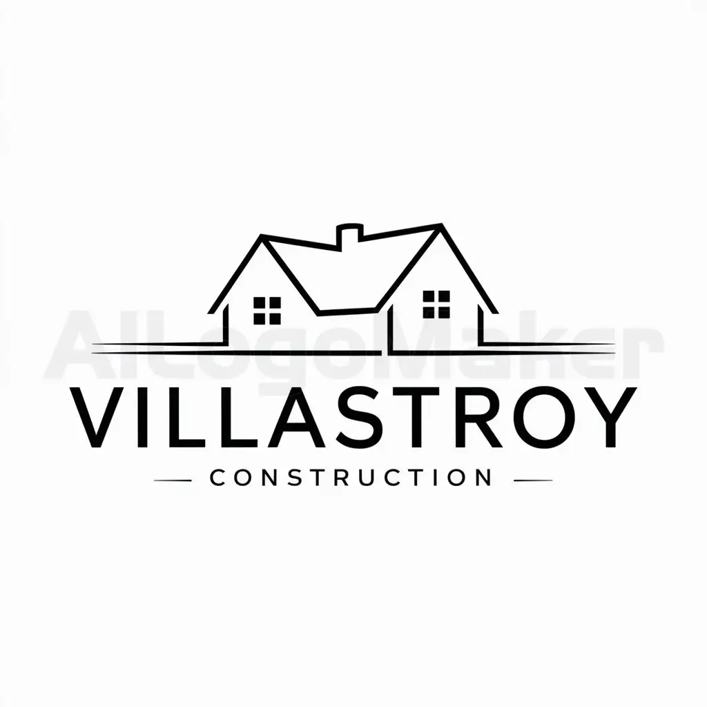 a logo design,with the text "VillaStroy", main symbol:House, cottage,Minimalistic,be used in Construction industry,clear background