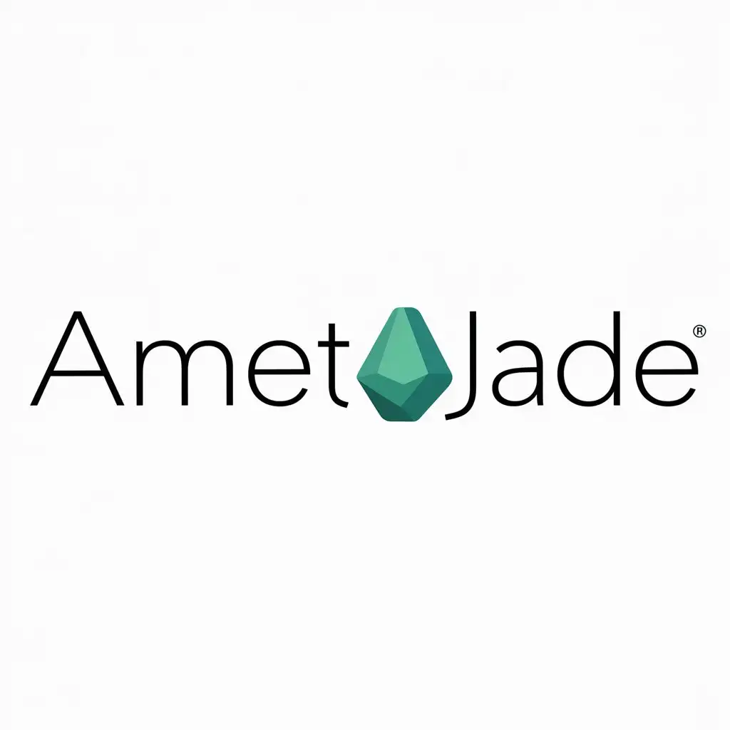a logo design,with the text "ametajade", main symbol:a basic jade,Minimalistic,be used in Internet industry,clear background