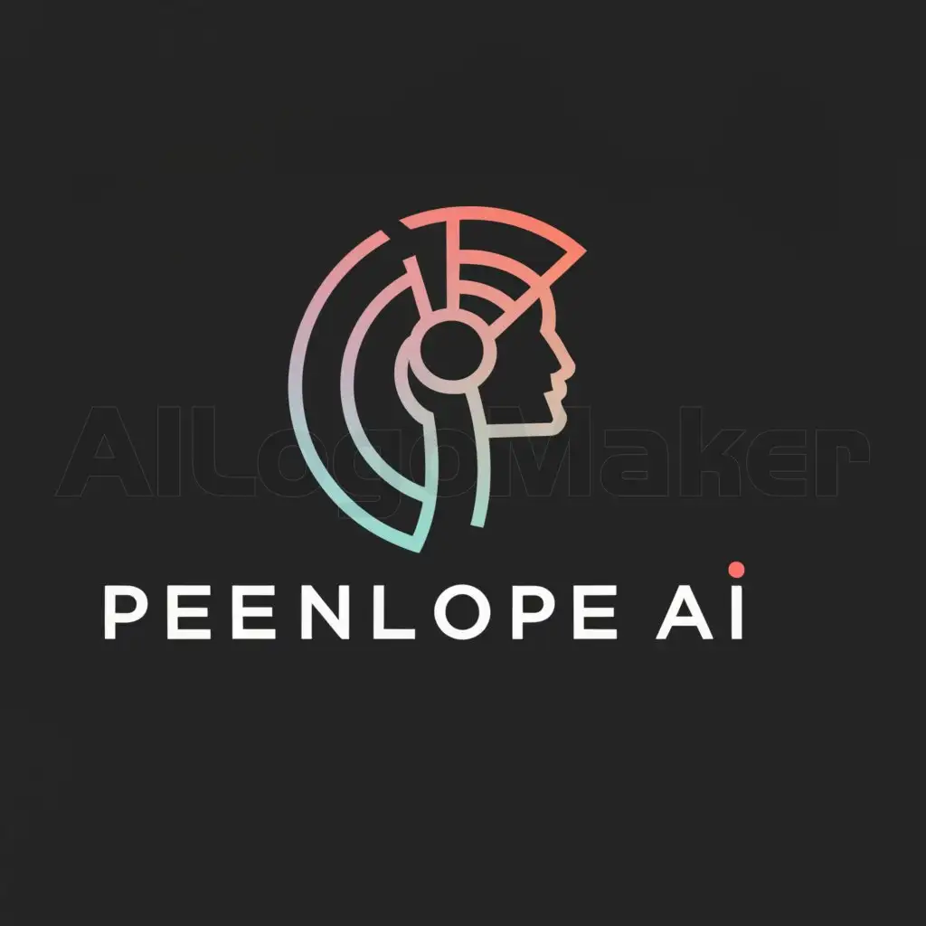 a logo design,with the text "Penelope Ai", main symbol:girl wearing a headset,Moderate,be used in Real Estate industry,clear background