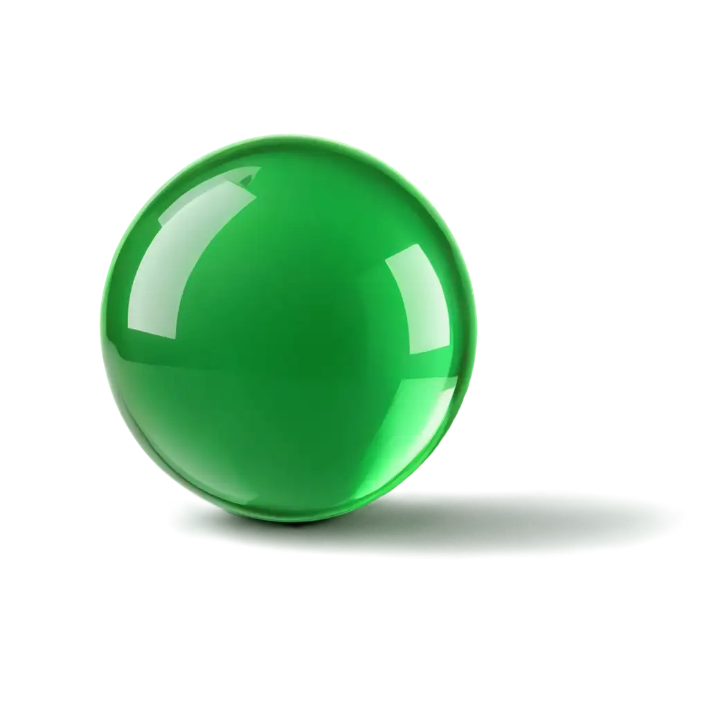 зелёная стеклянная сфера  без тени 