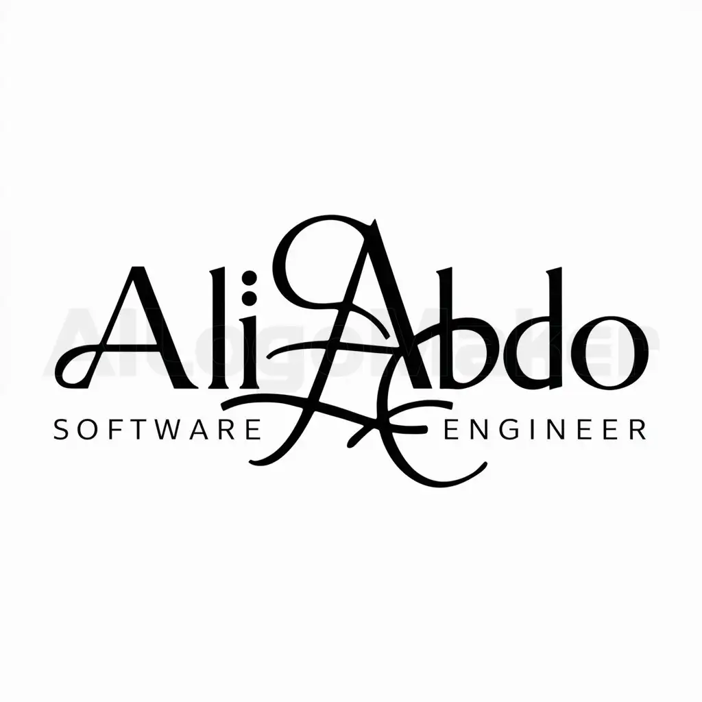a logo design,with the text "ALI Abdo  Software Engineer", main symbol:ALI Abdo,Moderate,be used in Technology industry,clear background