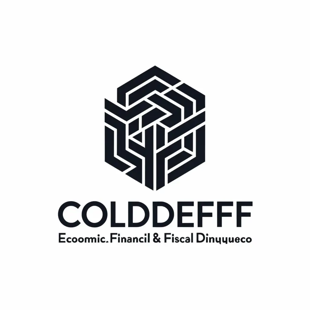 a logo design,with the text "Commission for the Fight against Economic, Financial and Fiscal Delinquency (COLDEFF)", main symbol:Geometric figures,complex,be used in Finance industry,clear background