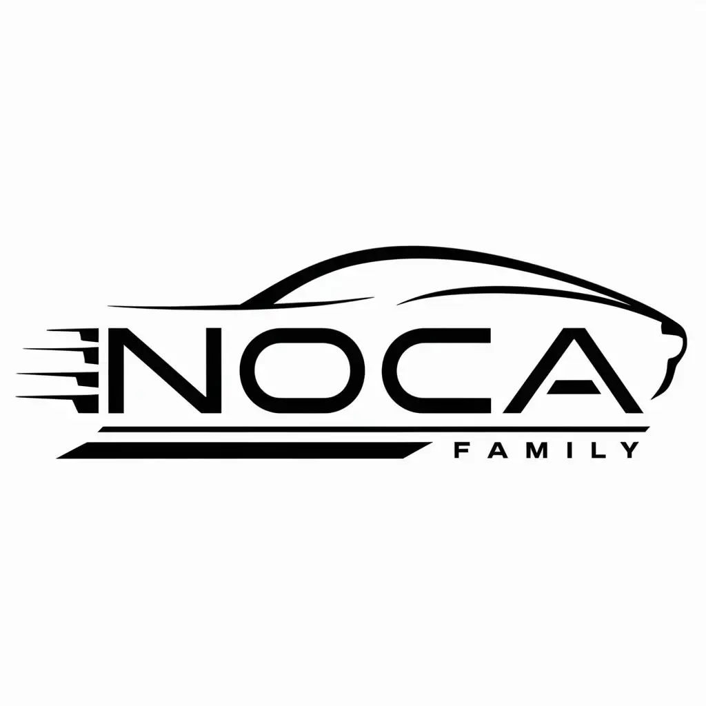 a logo design,with the text "Noca", main symbol:family,Minimalistic,be used in Automotive industry,clear background